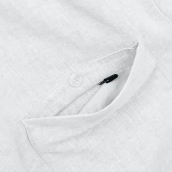 Men'S Porto Linen Long Sleeve Shirt White