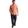 Men'S Porto Linen Short Sleeve Shirt Canyon Orange