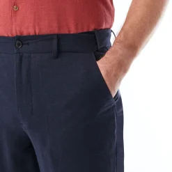 Men'S Porto Linen Trousers Deep Navy