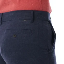 Men'S Porto Linen Trousers Deep Navy