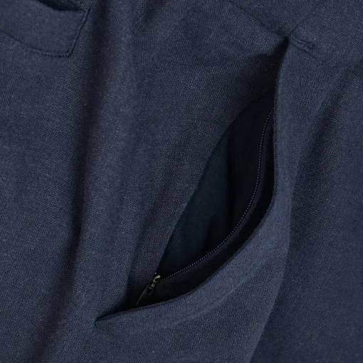 Men'S Porto Linen Trousers Deep Navy