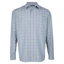 Men'S Portreath Long Sleeve Shirt Shadow Blue Check
