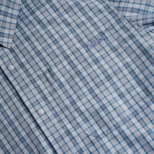 Men'S Portreath Long Sleeve Shirt Shadow Blue Check