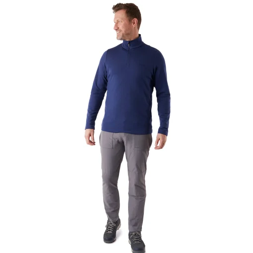 Men'S Radiant Merino Zip Neck Top Nautical Blue