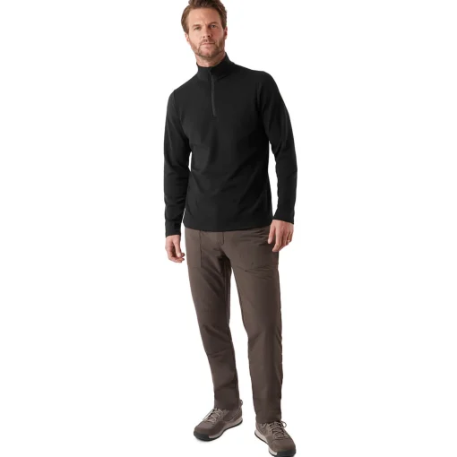 Men'S Radiant Merino Zip Neck Top Black