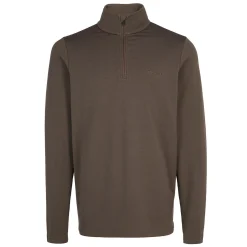 Men'S Radiant Merino Zip Neck Top Dark Olive Brown