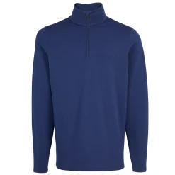 Men'S Radiant Merino Zip Neck Top Nautical Blue