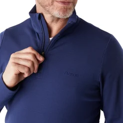 Men'S Radiant Merino Zip Neck Top Nautical Blue