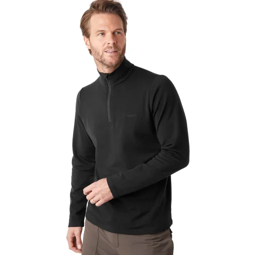 Men'S Radiant Merino Zip Neck Top Black