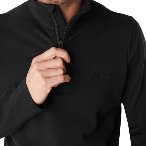 Men'S Radiant Merino Zip Neck Top Black