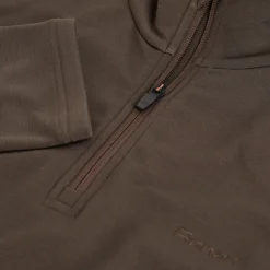 Men'S Radiant Merino Zip Neck Top Dark Olive Brown