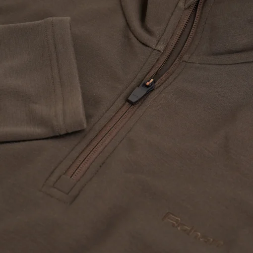 Men'S Radiant Merino Zip Neck Top Dark Olive Brown