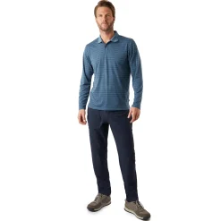 Men'S Shoreline Long Sleeve Polo Shadow Blue/Navy Stripe