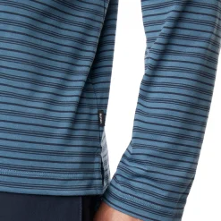 Men'S Shoreline Long Sleeve Polo Shadow Blue/Navy Stripe