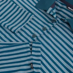 Men'S Shoreline Long Sleeve Polo Shadow Blue/Navy Stripe