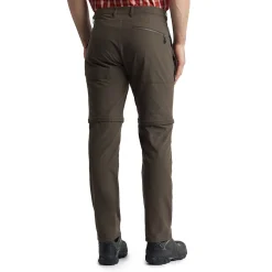 Men'S Stretch Bags Convertible Trousers Dark Olive Brown