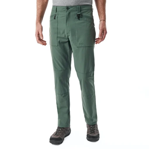 Men'S Stretch Bags Trousers Flint Green