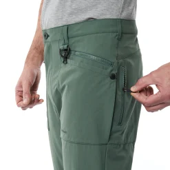 Men'S Stretch Bags Trousers Flint Green