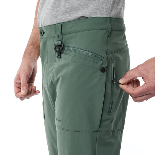 Men'S Stretch Bags Trousers Flint Green
