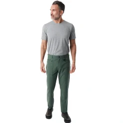Men'S Stretch Bags Trousers Flint Green