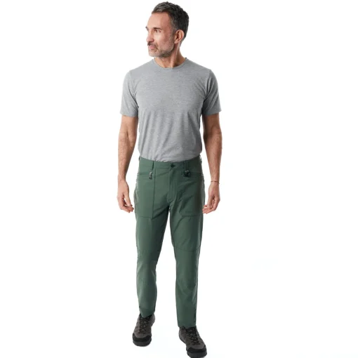 Men'S Stretch Bags Trousers Flint Green