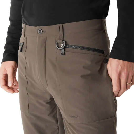 Men'S Winter Stretch Bags Trousers Dark Olive Brown