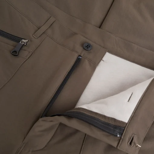 Men'S Winter Stretch Bags Trousers Dark Olive Brown