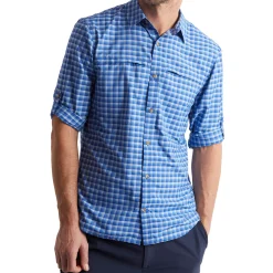 Men'S Zenith Long Sleeve Shirt Ridge Blue Check