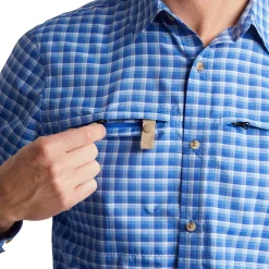 Men'S Zenith Long Sleeve Shirt Ridge Blue Check