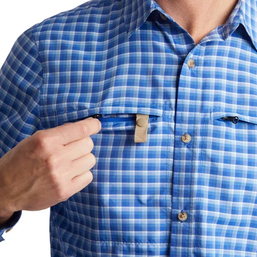 Men'S Zenith Long Sleeve Shirt Ridge Blue Check