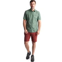 Men'S Zenith Short Sleeve Shirt Flint Green Check