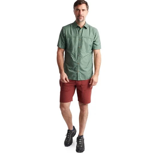 Men'S Zenith Short Sleeve Shirt Flint Green Check