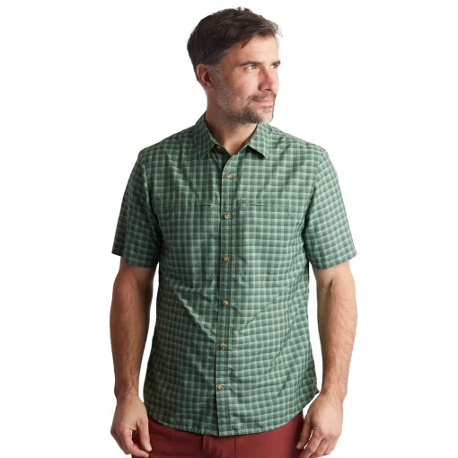 Men'S Zenith Short Sleeve Shirt Flint Green Check