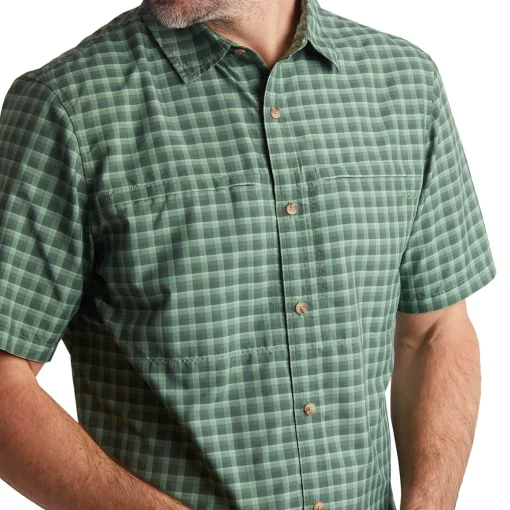 Men'S Zenith Short Sleeve Shirt Flint Green Check