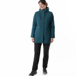 Women'S Aran Waterproof Jacket Teal Blue