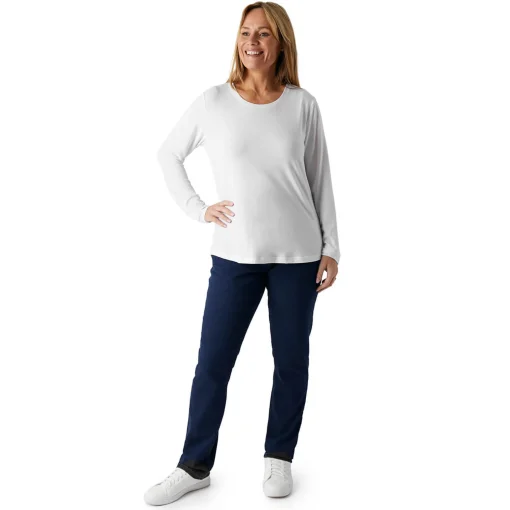 Women'S Basis Long Sleeve T White