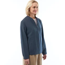 Women'S Brisa Linen Jacket Ocean Blue