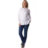 Women'S Brisa Linen Long Sleeve Shirt White