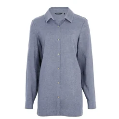 Women'S Brisa Linen Long Sleeve Shirt Ocean Blue