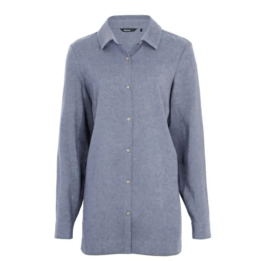 Women'S Brisa Linen Long Sleeve Shirt Ocean Blue