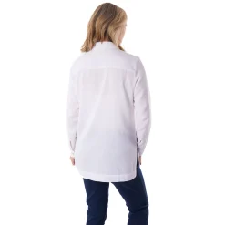 Women'S Brisa Linen Long Sleeve Shirt White