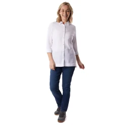 Women'S Brisa Linen Long Sleeve Shirt White