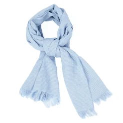 Women'S Brisa Linen Scarf Chambray Blue Stripe