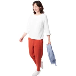Women'S Brisa Linen Short Sleeve Top White
