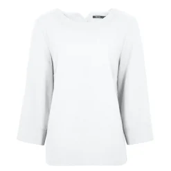 Women'S Brisa Linen Short Sleeve Top White