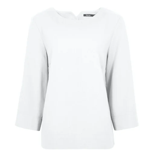 Women'S Brisa Linen Short Sleeve Top White
