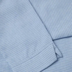 Women'S Brisa Linen Short Sleeve Top Chambray Blue Stripe