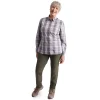 Women'S Coast Long Sleeve Shirt Mauve Grey/Orchid Check