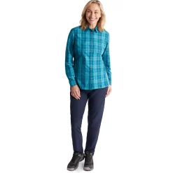 Women'S Coast Long Sleeve Shirt Deep Teal/Cove Check