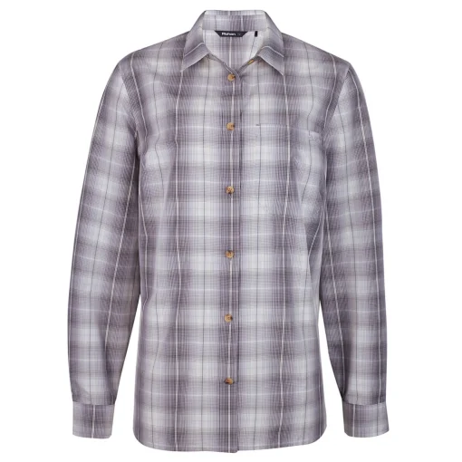 Women'S Coast Long Sleeve Shirt Mauve Grey/Orchid Check